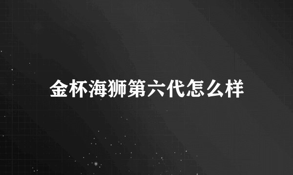 金杯海狮第六代怎么样