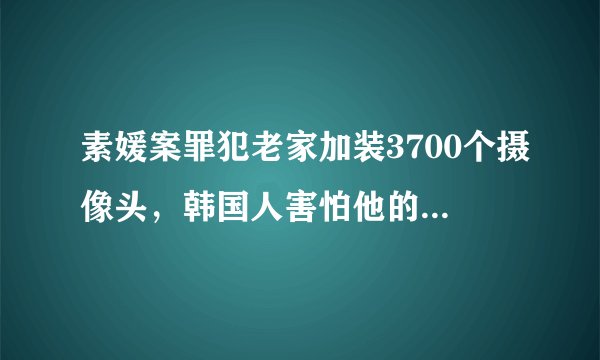 素媛案罪犯老家加装3700个摄像头，韩国人害怕他的原因是啥？