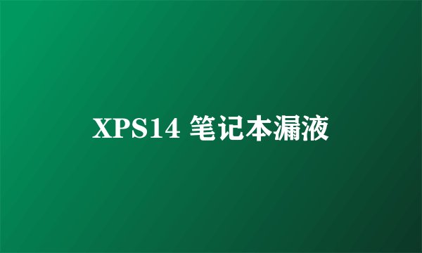 XPS14 笔记本漏液