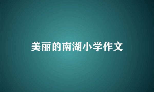 美丽的南湖小学作文