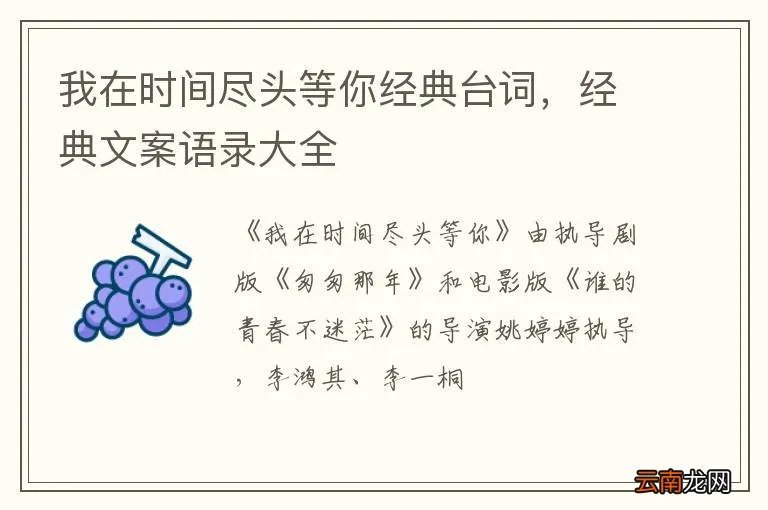 我在时间尽头等你经典台词，经典文案语录大全