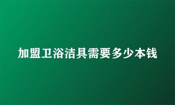 加盟卫浴洁具需要多少本钱