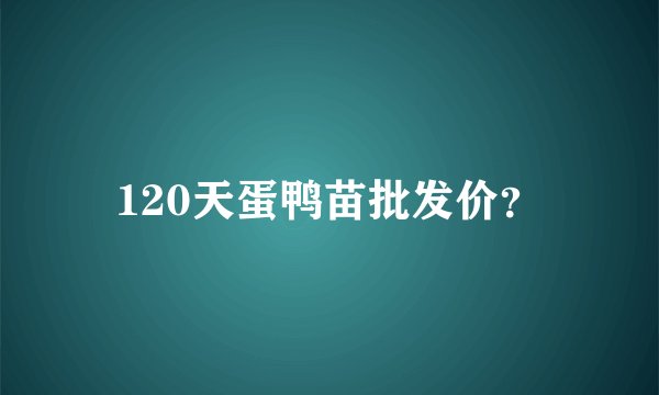 120天蛋鸭苗批发价？
