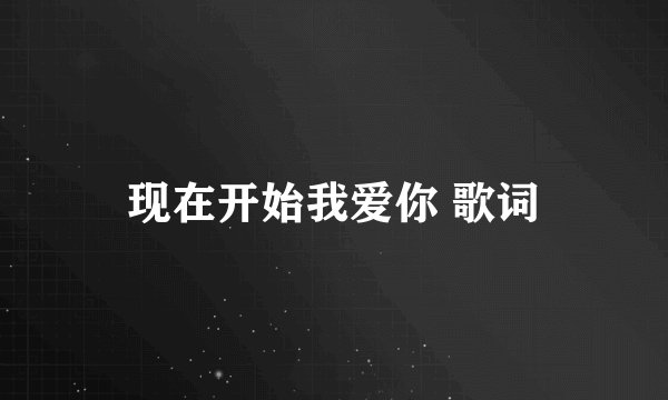 现在开始我爱你 歌词