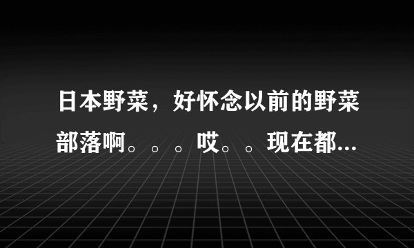 日本野菜，好怀念以前的野菜部落啊。。。哎。。现在都没有了，后来费尽周折才问道还有日本的。。