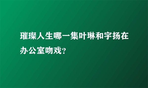 璀璨人生哪一集叶琳和宇扬在办公室吻戏？