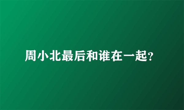 周小北最后和谁在一起？