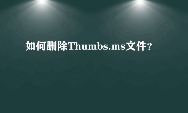 如何删除Thumbs.ms文件？
