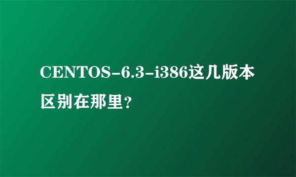 CENTOS-6.3-i386这几版本区别在那里？