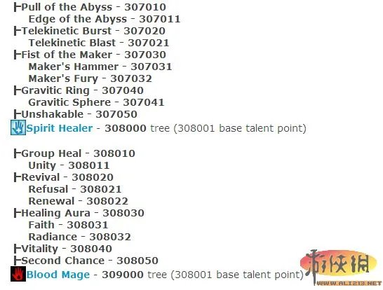 《龙腾世纪2》 控制台详细技能代码 可用于控制台秘籍和将来的TOOLSET编辑使用
