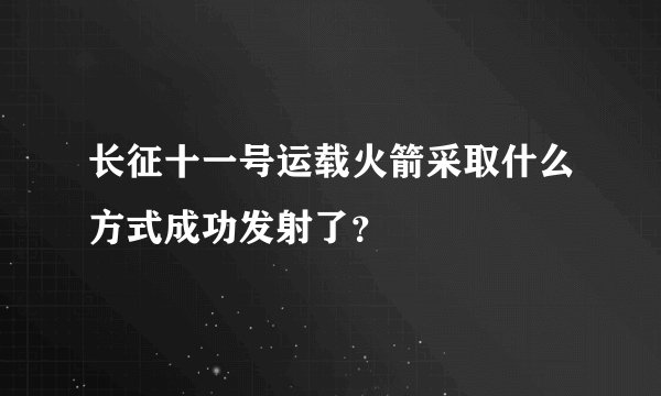 长征十一号运载火箭采取什么方式成功发射了？