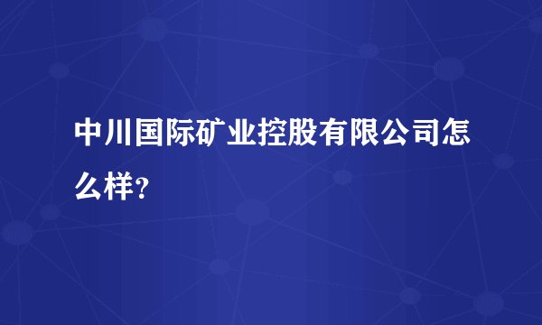 中川国际矿业控股有限公司怎么样？