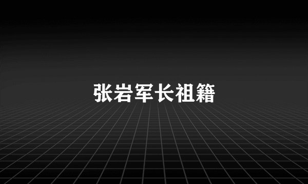 张岩军长祖籍