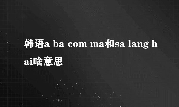 韩语a ba com ma和sa lang hai啥意思
