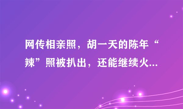 网传相亲照，胡一天的陈年“辣”照被扒出，还能继续火下去吗？