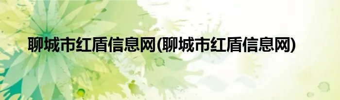 聊城市红盾信息网(聊城市红盾信息网)