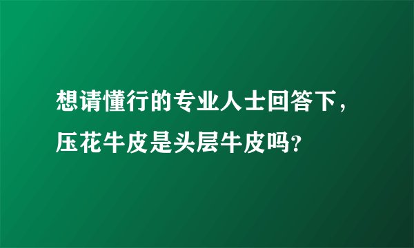 想请懂行的专业人士回答下，压花牛皮是头层牛皮吗？